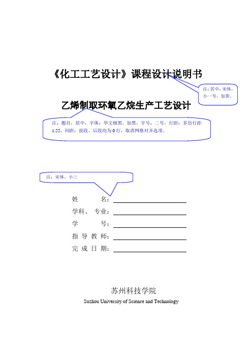 化工设计说明书格式