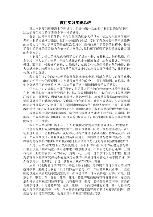 厦门实习实践总结