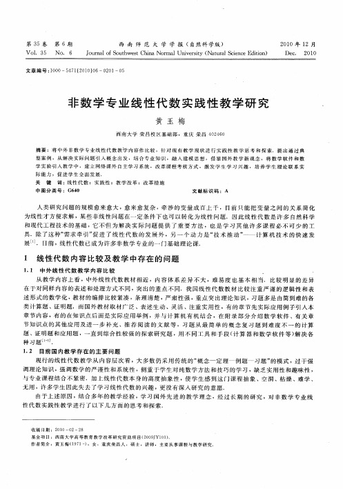 非数学专业线性代数实践性教学研究