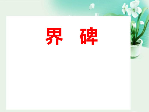 《界碑》PPT(完美版)