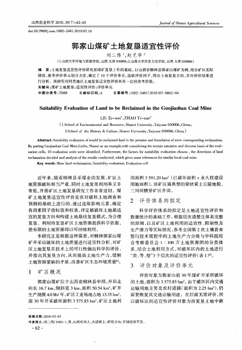 郭家山煤矿土地复垦适宜性评价