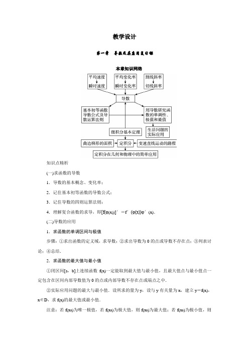 最新人教版高中数学选修2-2第一章《导数及其应用》教学设计