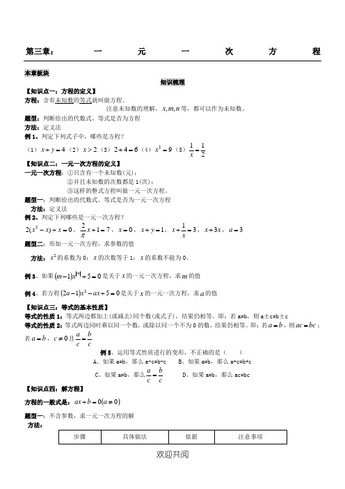 (完整word版)一元一次方程(知识点完整版)(2),推荐文档