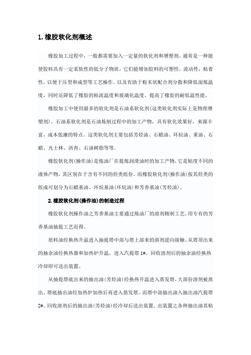 各种橡胶用油简介