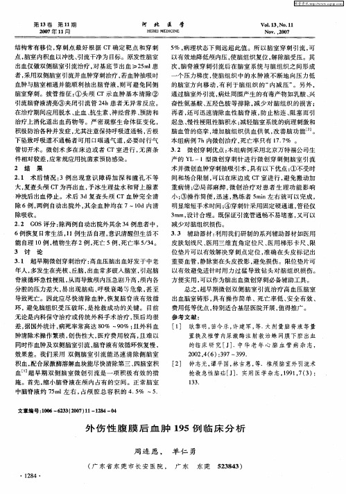 外伤性腹膜后血肿195例临床分析