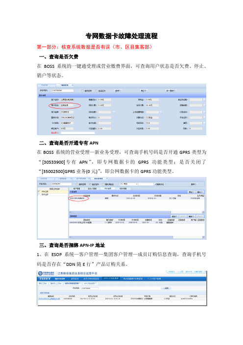 专网数据卡故障处理流程