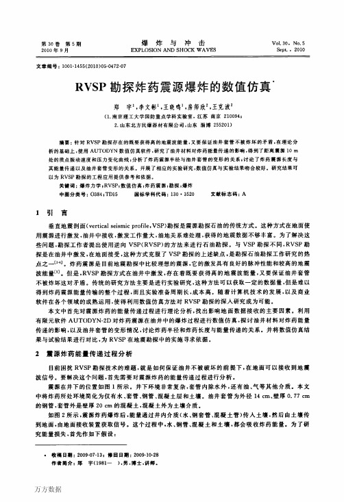 RVSP勘探炸药震源爆炸的数值仿真