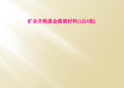 矿业并购基金路演材料(1比4版)