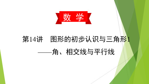 北师大版初三中考一轮复习  第14讲   图形的初步认识与三角形1——角、相交线与平行线  课件