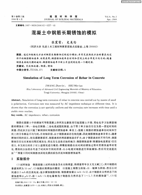 混凝土中钢筋长期锈蚀的模拟