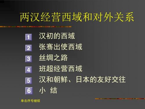 两汉经营西域和对外关系优选PPT课件