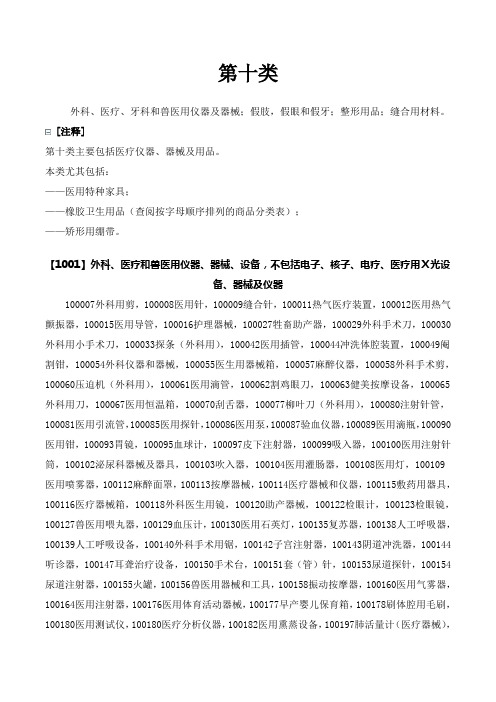 外科医疗和兽医用仪器器械设备