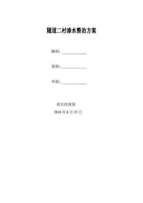隧道二衬渗水施工方案