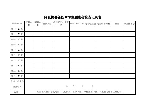 主题班会检查记录表