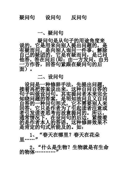 疑问句__设问句__反问句 转述句