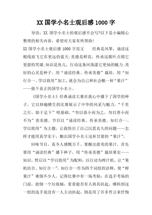 国学小名士观后感1000字_1