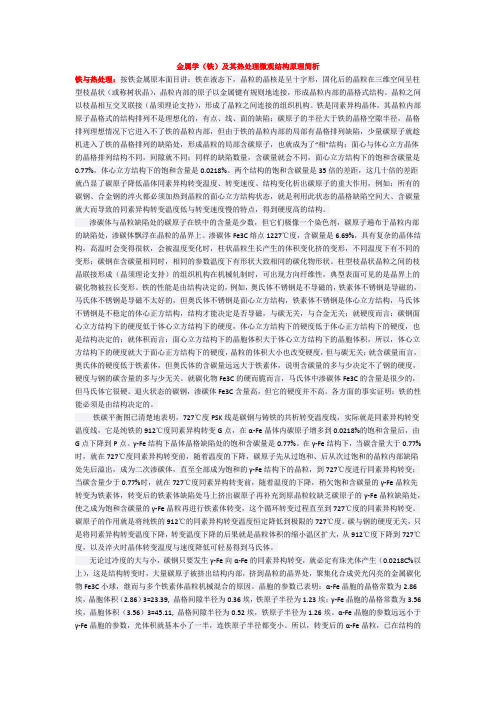 金属学(铁)及其热处理微观结构原理简析