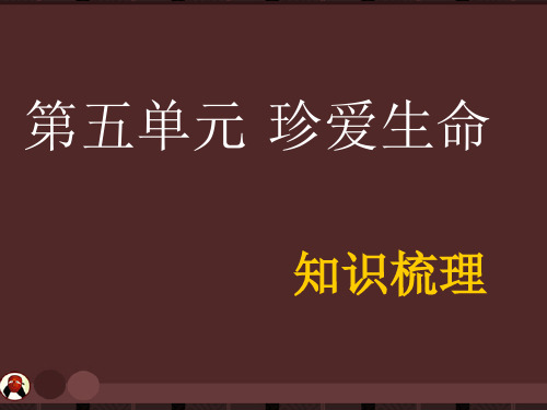 思想品德：-第五单元《珍爱生命》复习课件(粤教版七年级下)