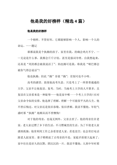 他是我的好榜样(精选4篇)