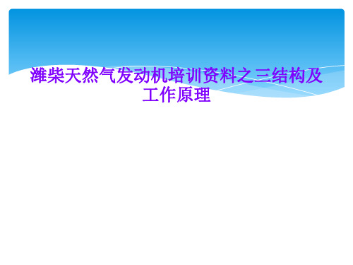 潍柴天然气发动机培训资料之三结构及工作原理