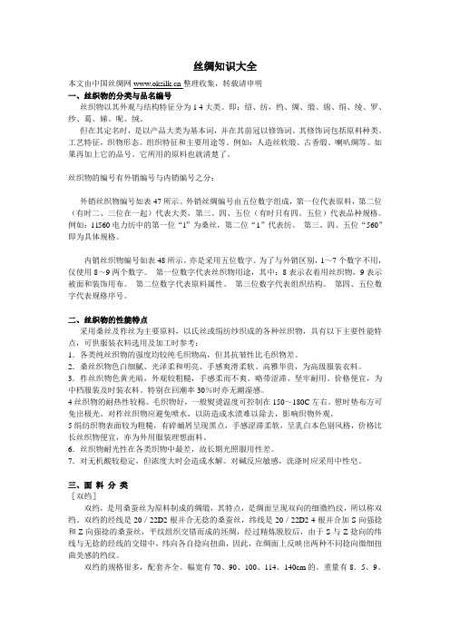 丝绸知识大全
