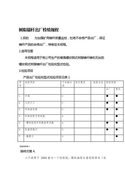 锚杆出厂检验规程