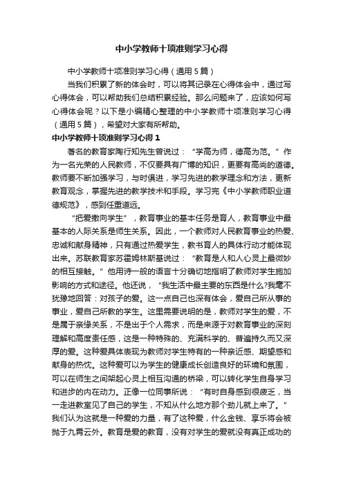 中小学教师十项准则学习心得