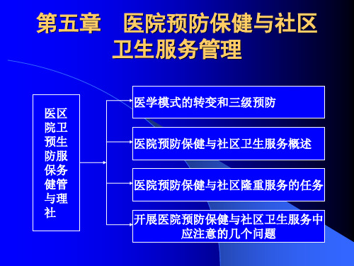 医院预防保健与社区卫生服务管理