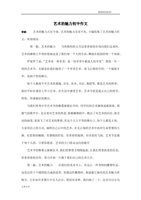 艺术的魅力初中作文