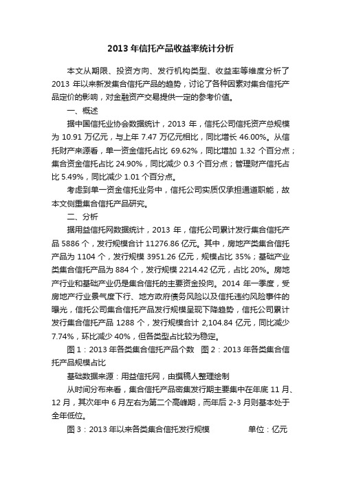 2013年信托产品收益率统计分析