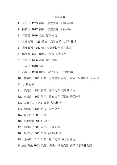 广东最高峰