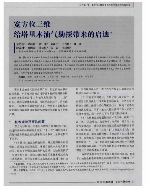 宽方位三维给塔里木油气勘探带来的启迪