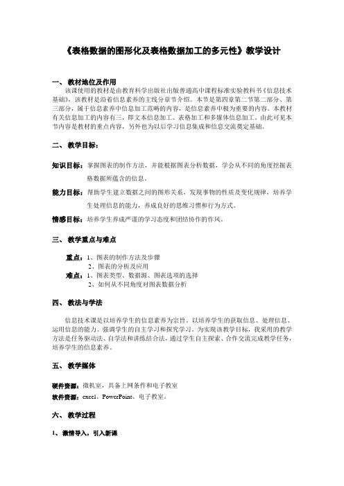 《表格数据的图形化及表格数据加工的多元性》教学设计