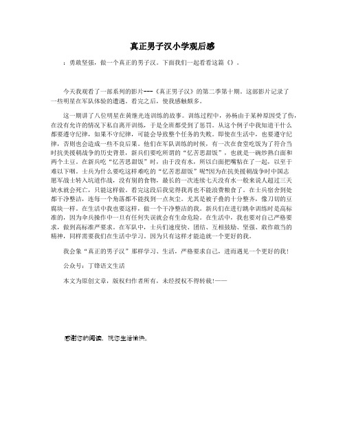 真正男子汉小学观后感