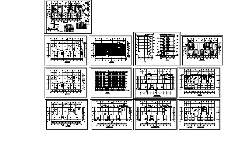 6层商住大楼cad结构施工建筑图纸