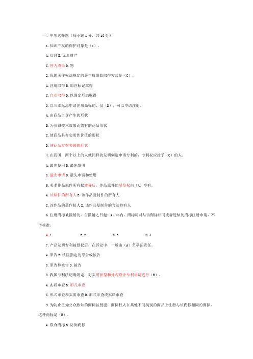 知识产权法试题