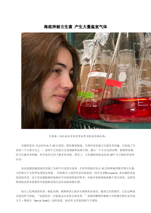 海底神秘古生菌 产生大量温室气体
