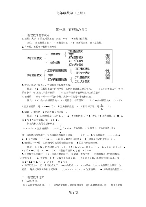 人教版七年级数学上册各章知识点总结