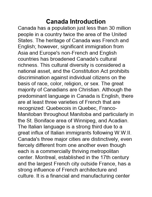 加拿大介绍Canada Introduction