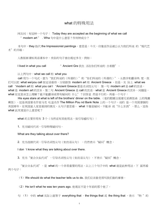 (完整word版)what的特殊用法
