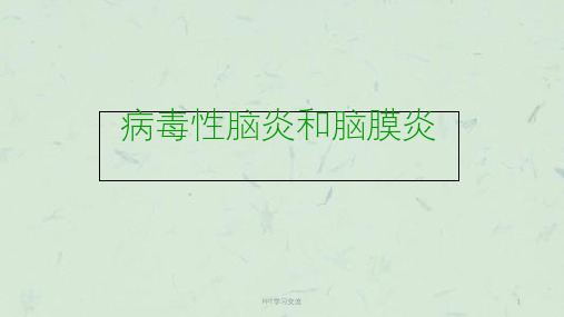 病毒性脑炎和病毒性脑膜炎ppt课件