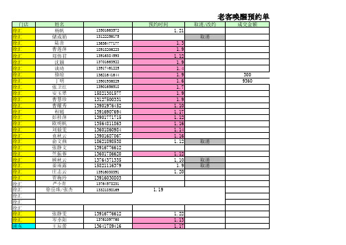 预约表格