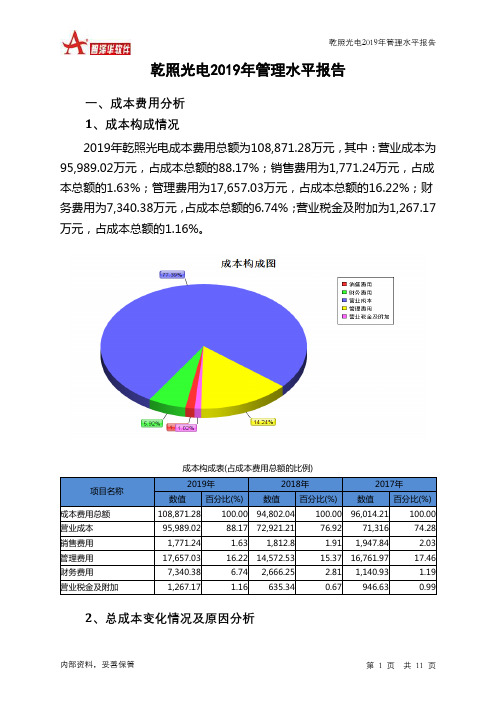 乾照光电2019年管理水平报告