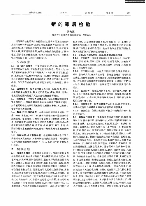 猪的宰后检验