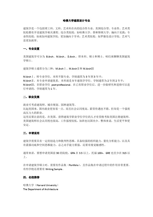 哈佛大学建筑设计申请全解析
