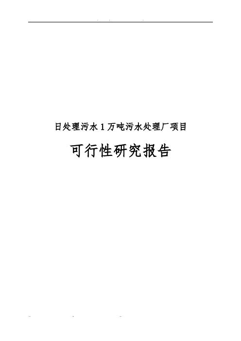 日处理污水1万吨污水处理厂项目可行性实施报告