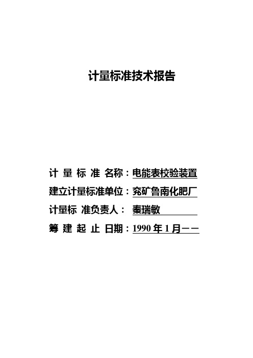 电表计量标准技术报告