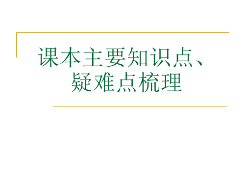 毛概课本主要知识点、疑难点梳理