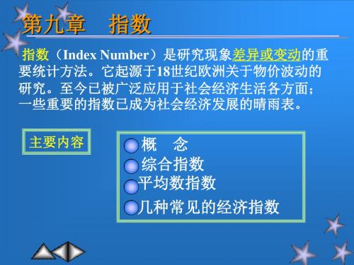 概念综合指数平均数指数几种常见经济指数