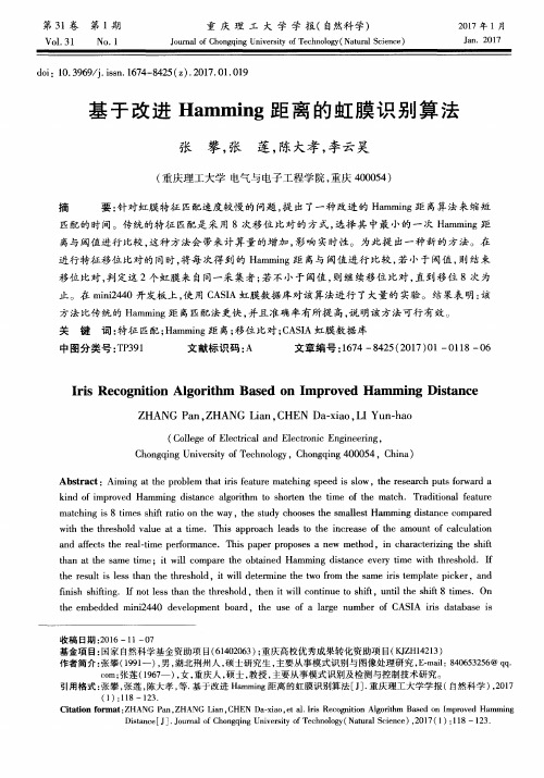 基于改进Hamming距离的虹膜识别算法